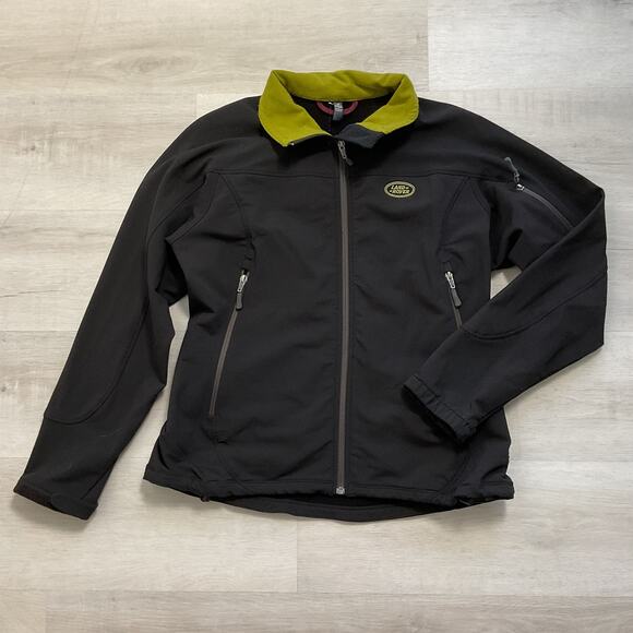 Land Rover Ibex Climawool Womens Full Zip Collared Jacket Black Green Medium - Picture 1 of 16